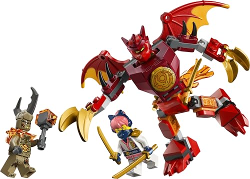 Ninjago Pack de Combat : Le Robot Dragon de Kai - Jouet Ninja avec Figurine d'action, 3 Minifigurines & Katanas - Cadeau d'anniversaire pour Garçon dès 6 Ans & Fans 71851