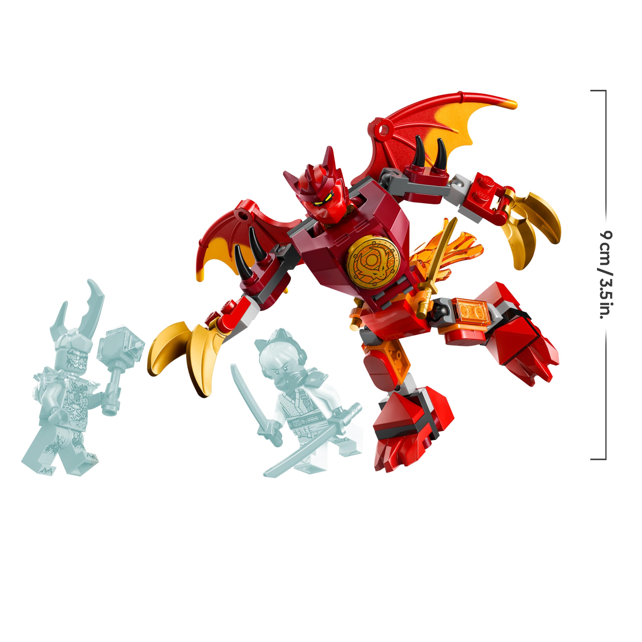 Ninjago Pack de Combat : Le Robot Dragon de Kai - Jouet Ninja avec Figurine d'action, 3 Minifigurines & Katanas - Cadeau d'anniversaire pour Garçon dès 6 Ans & Fans 71851