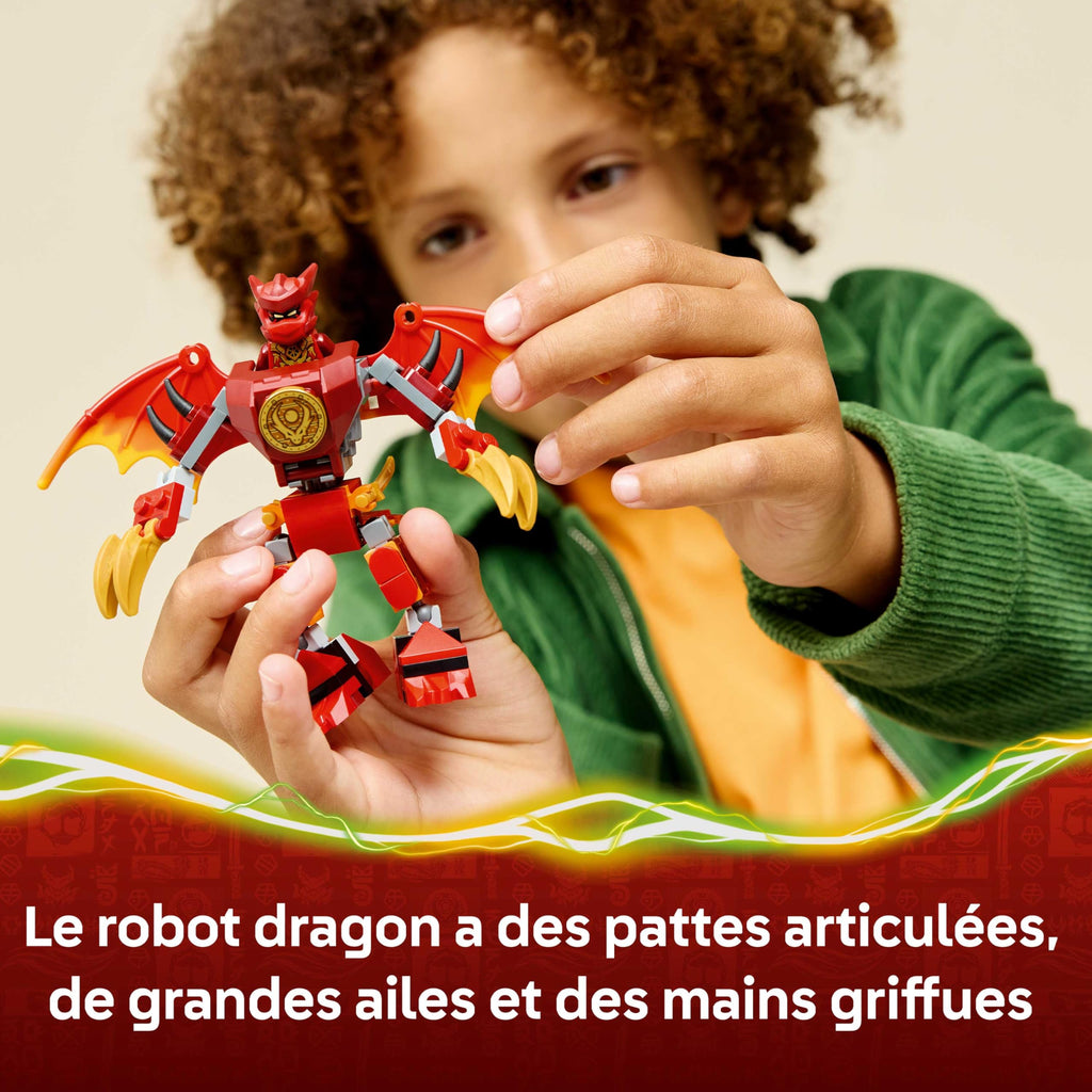 Ninjago Pack de Combat : Le Robot Dragon de Kai - Jouet Ninja avec Figurine d'action, 3 Minifigurines & Katanas - Cadeau d'anniversaire pour Garçon dès 6 Ans & Fans 71851