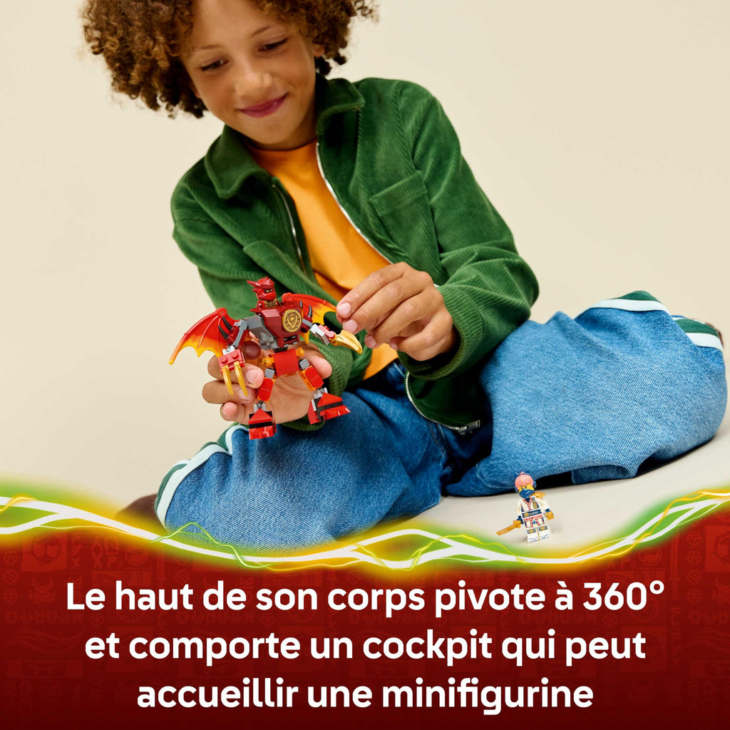 Ninjago Pack de Combat : Le Robot Dragon de Kai - Jouet Ninja avec Figurine d'action, 3 Minifigurines & Katanas - Cadeau d'anniversaire pour Garçon dès 6 Ans & Fans 71851